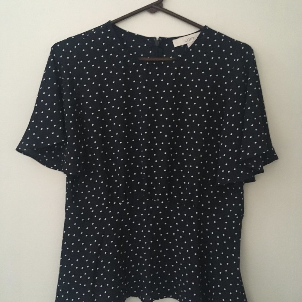 Loft Short Sleeve Peplum Blouse